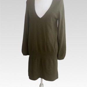 Design History Olive Green Knit dress size L 100% Cashmere